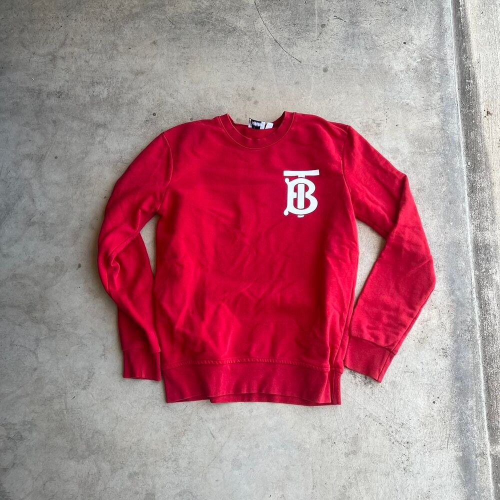 Burberry Unisex M Red Sweater crewneck with coordinates rare